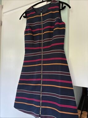 Tommy Hilfiger Navy Stripe Zip-Front Dress, SZ: 0